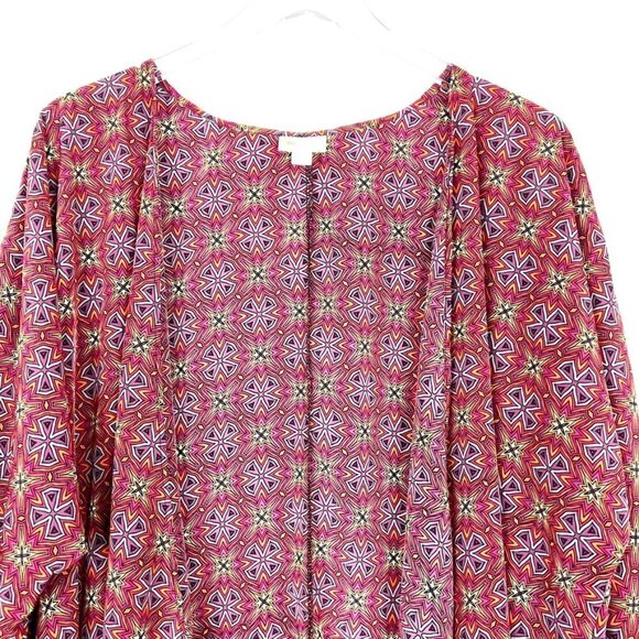 NWT LuLaRoe Kimono Women's Medium Burgundy Print Lindsay Waterfall Draped Topper - Picture 2 of 11